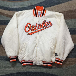 VINTAGE STARTER BALTIMORE ORIOLES JACKET WHITE SIZE XL